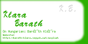 klara barath business card